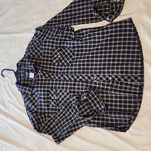 Black Plaid Wrangler Button Down